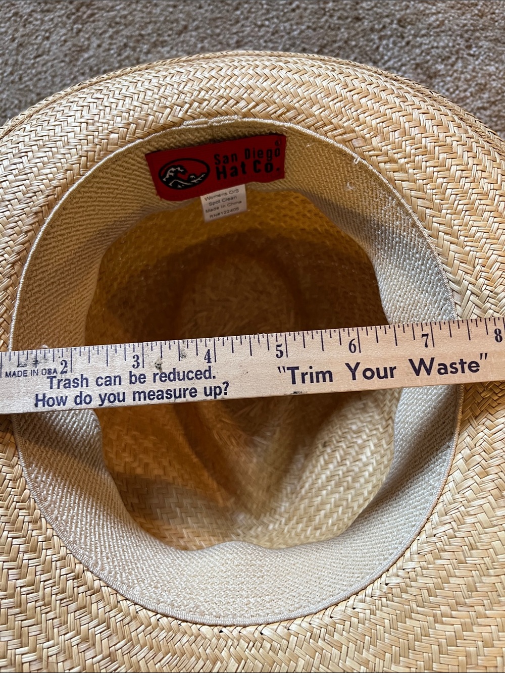 San Diego Hat Co Straw Fedora Hat - Natural. NWOT. Never worn. - Picture 4 of 4
